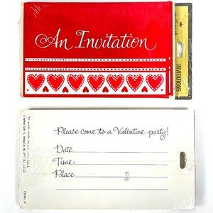 Valentines Party Hallmark Vintage Invitation Cards 2 Packs 16 Invites + Evps